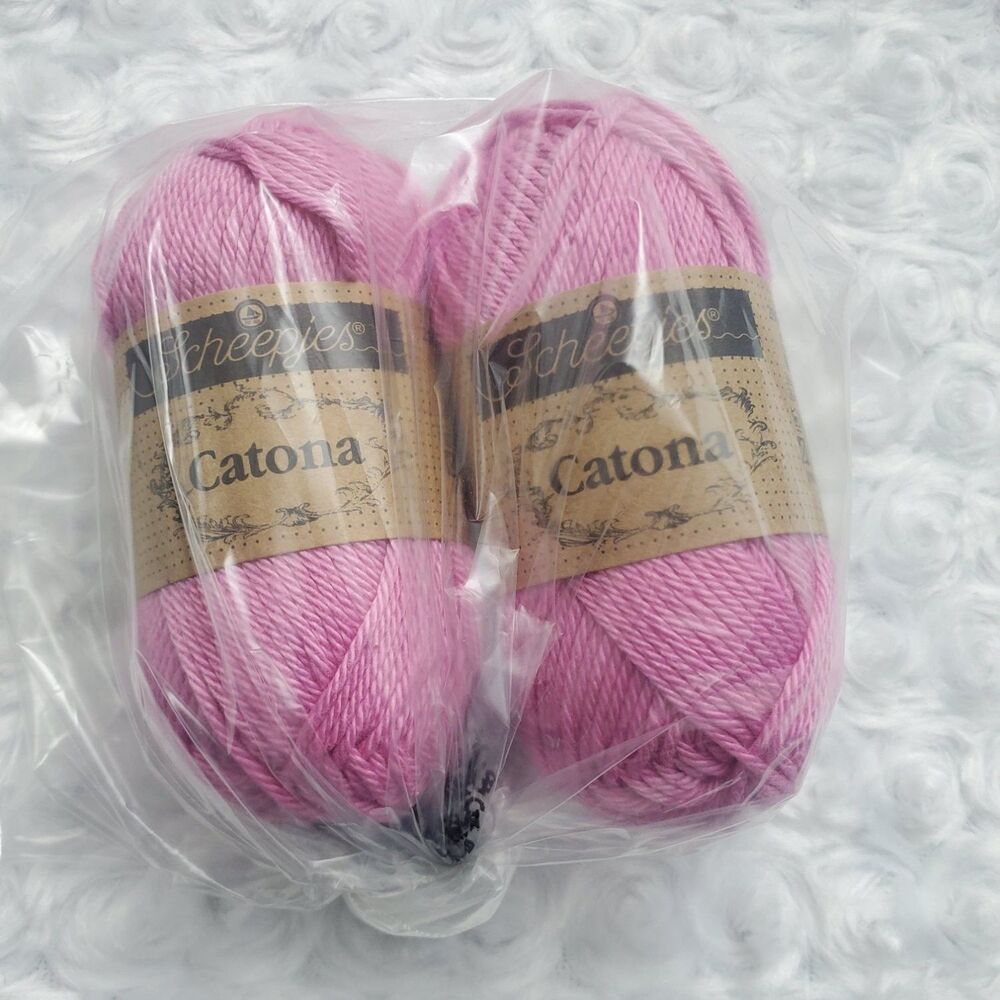 Scheepjes Catona Crochet Knitting Yarn 25g Pink Color Code 519 Dye Lot 10 New